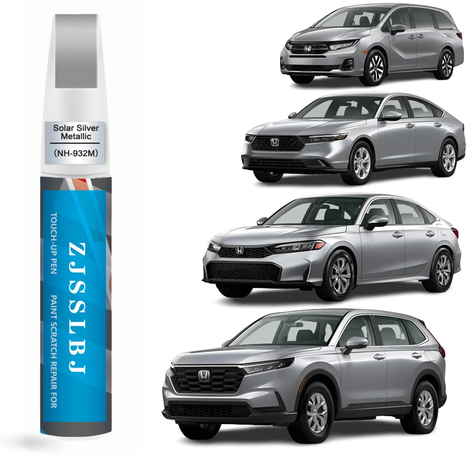 Car Touch Up Paint(Solar Silver Metallic(NH-932M)) for Honda, Car Paint Scratch Repair Kit, Quick & Easy Solution to Repair, 2 i