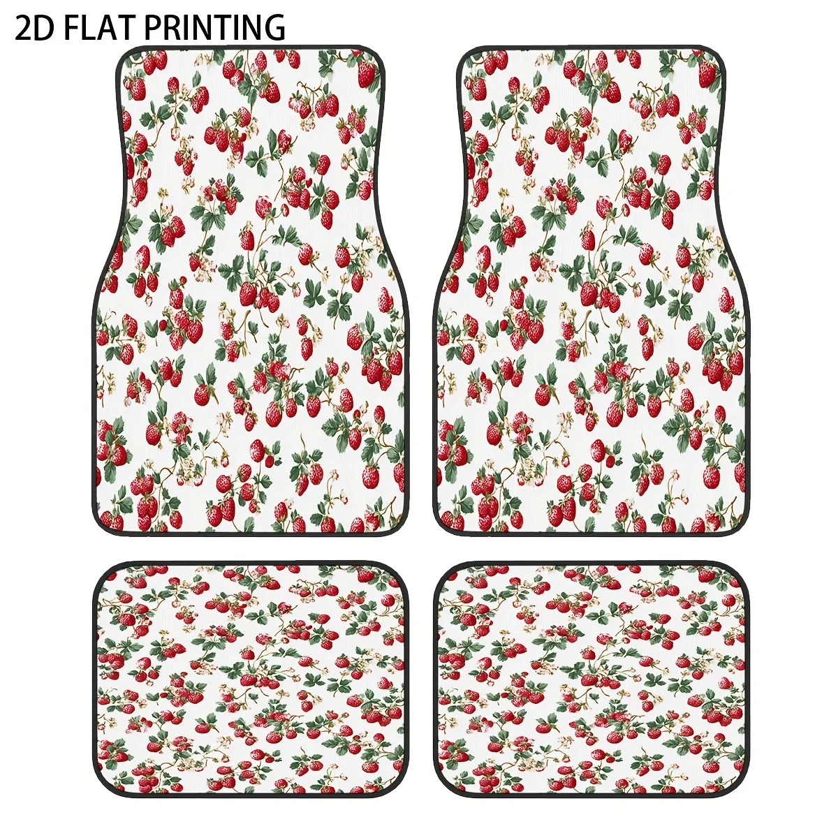 

4pcs Blue Background Colorful Fish Dreamy Fresh Pattern Printed Car Mats, Universal Material All-Season Weatherproof Vehicle Int