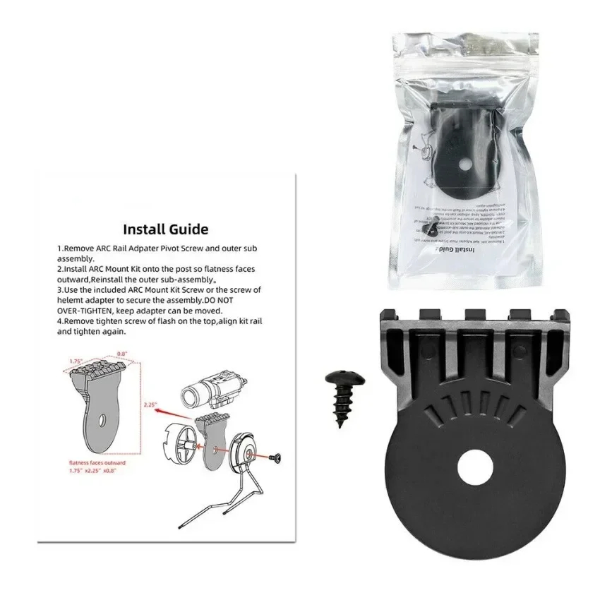 Military Tactical Comtac Helmet ARC OPS-CORE Helmet  Rail Compatible with PELTOR Adapter + Tactical Flashlight Mounting Kit