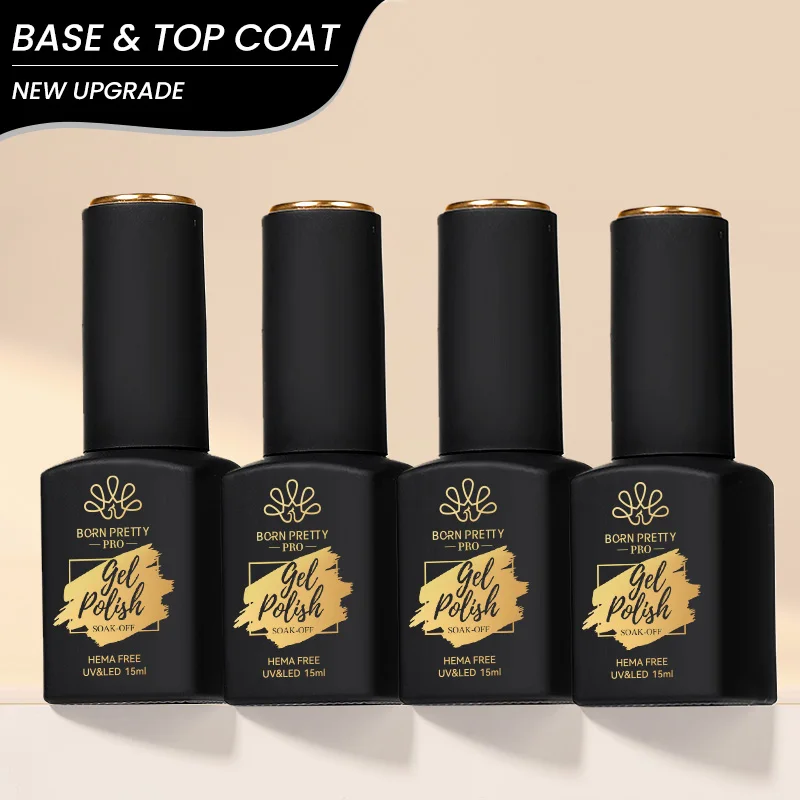 

BORN PRETTY PRO Hema Free Base Gel Top Coat Polish Super Top Coat Reinforcement Saok Off УФ-гель для дизайна ногтей Varnish