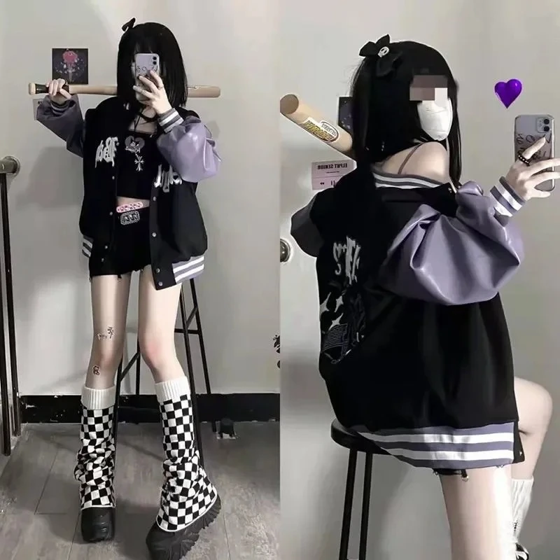 Japanese Jk Anime Checkerboard Knitted Socks Plaid Bellmouth Leg Warmers Lolita Cos Women Punk Harajuku Kitty Cat Long Socks Y2k