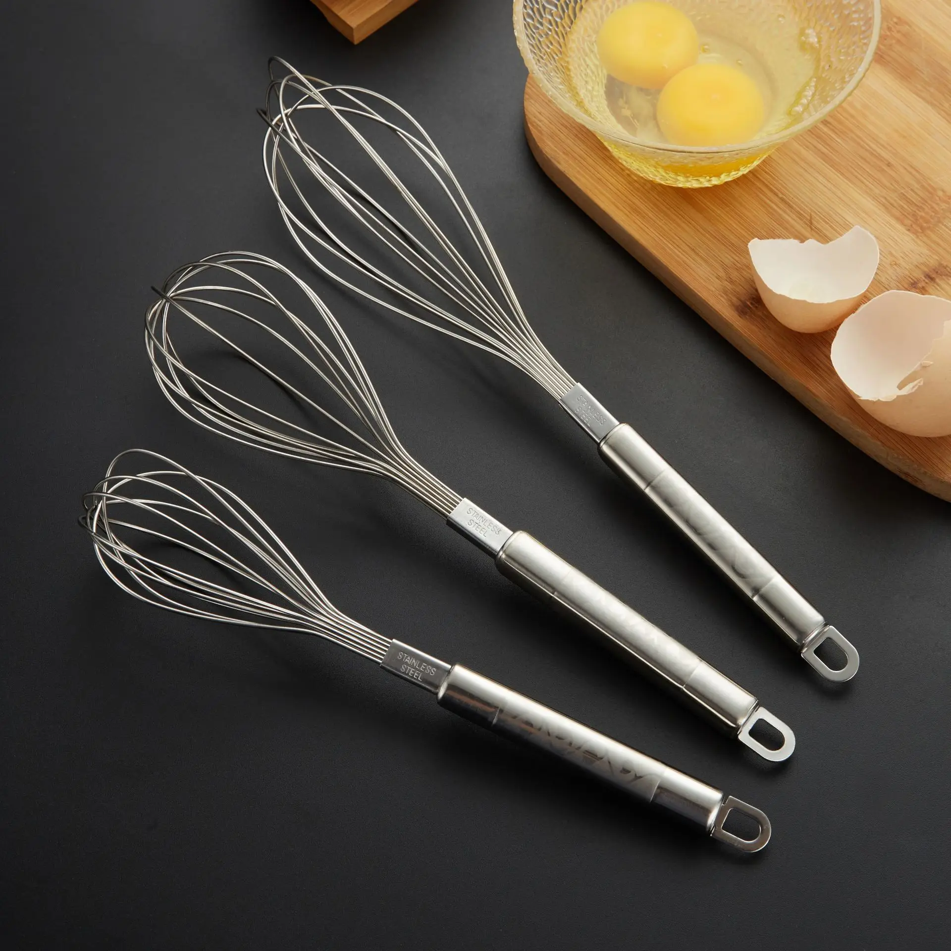Daoqi Stainless Steel Egg Beater Kitchen Egg Flour Manual Mixer Household Baking Tools Cream Beater