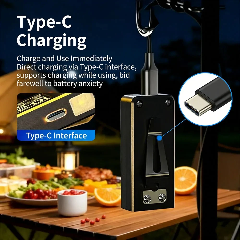 Mini COB LED Flashlight USB Rechargeable EDC Keychain Torch,Magnetic & Clip Portable Flood Light for Outdoor Emergency Camping