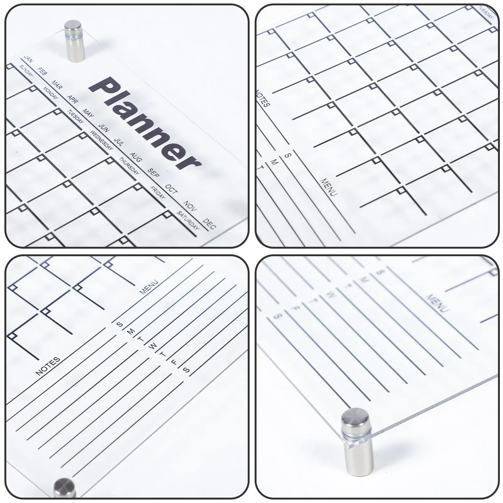 1Set Acrylic Portable Acrylic Wall Memo Board For Dry Erase Board For Fridge Office Worker Clear Lightweight Writing