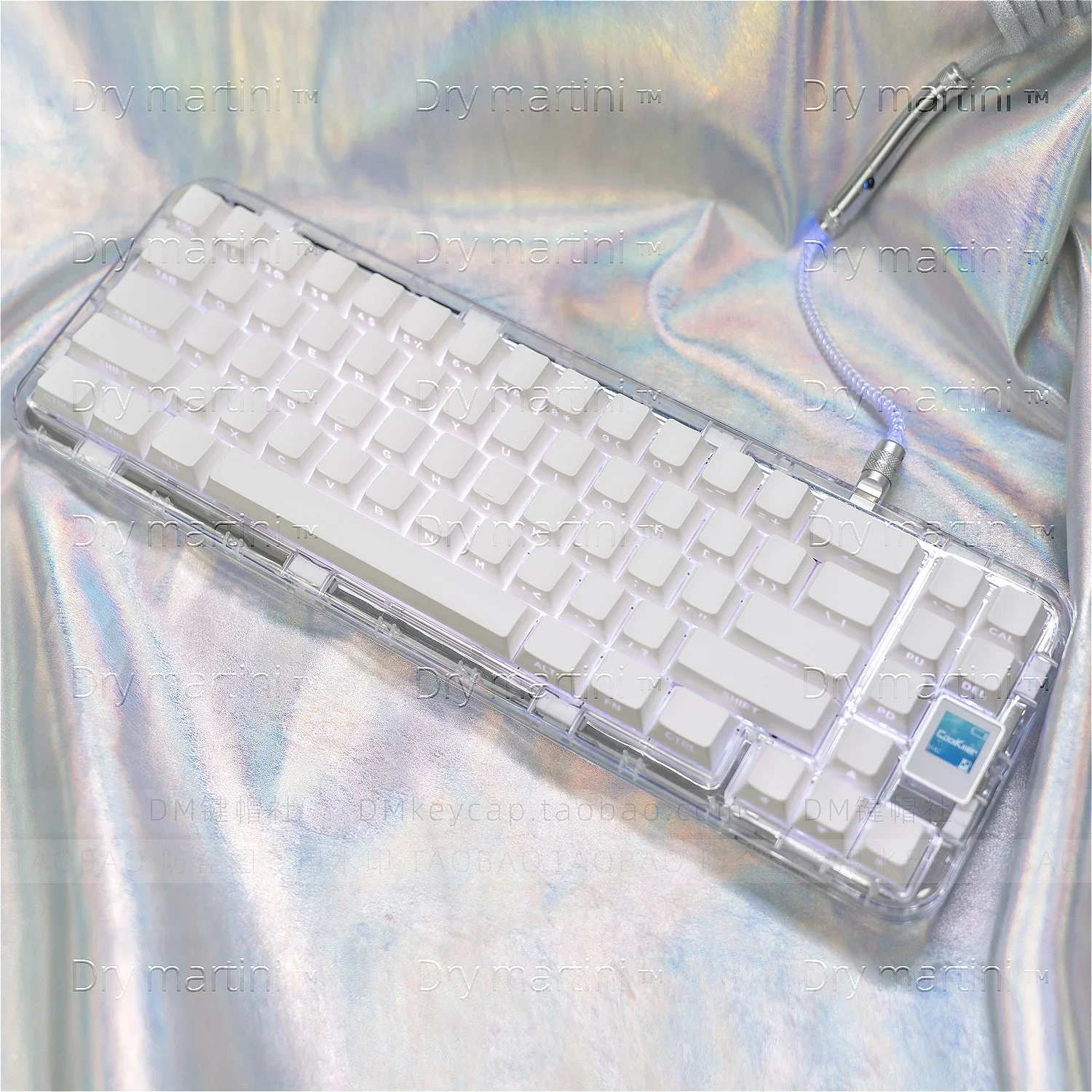 Pure White Side Engraved Cherry Keycap Set PBT 130 Keys Translucent for 60/68/84/87/96/98/100/104/108 Mechanical Keyboards