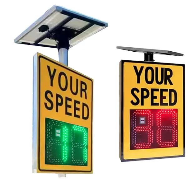Outdoor Solar-Powered Radar Speed Control System Highways IP68 Rating LED Lights Reflective Prismatic Grade Pole Mount PC
