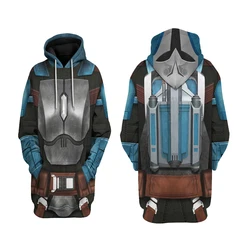 Bo Katan Kryze Anime Cosplay Hoodie, moletom com capuz impresso em 3D para homens e mulheres, roupa casual de Halloween