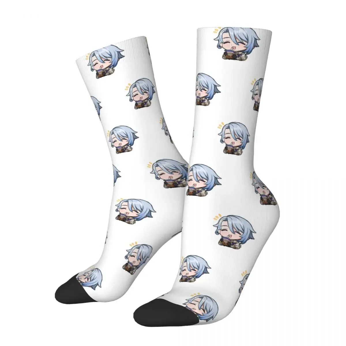 

Casual Chibi Ayato Enjoying His Boba Genshin Impact Soccer Novelty Street Style Crazy Socks Cycling Crew Socks for Unisex