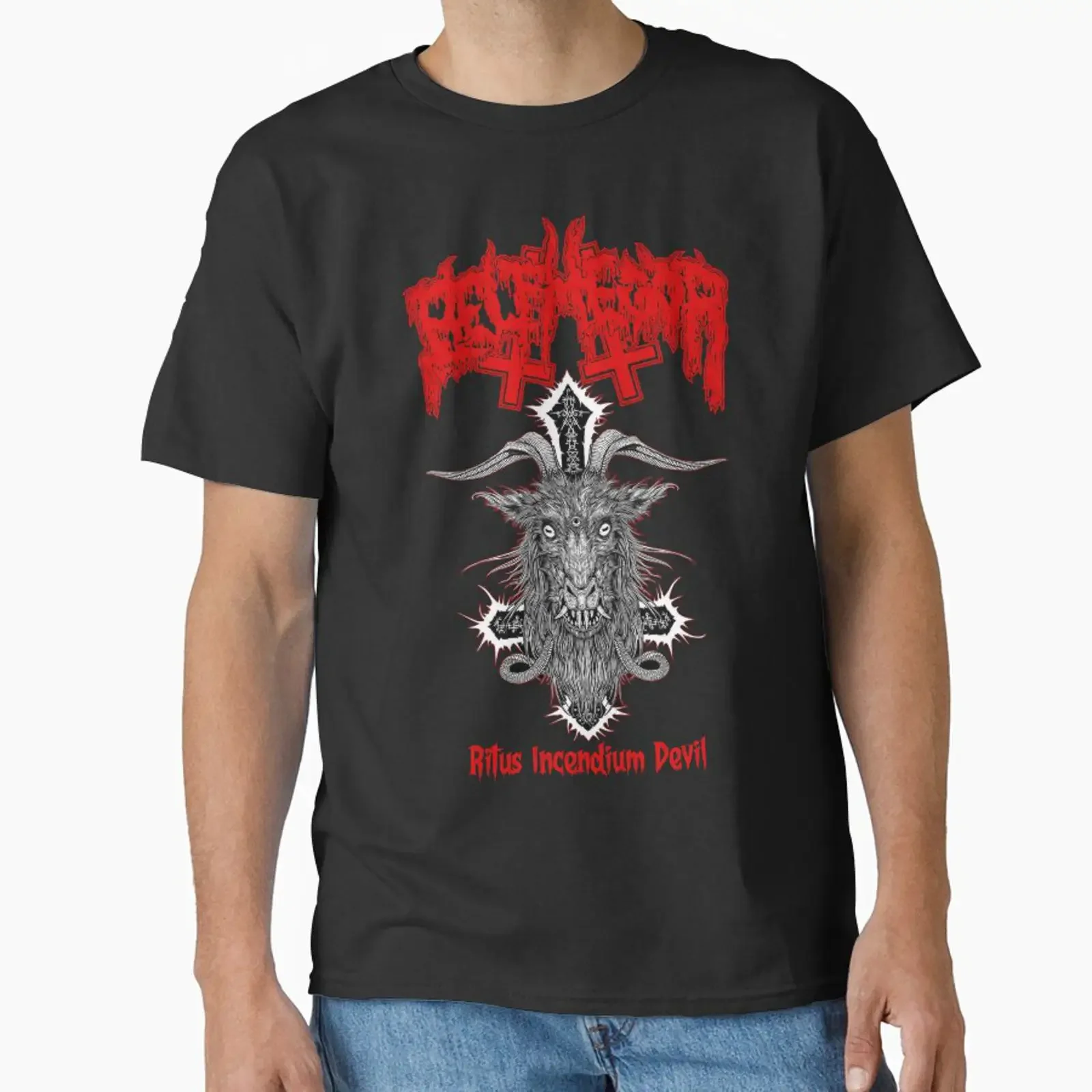 Belphegor Ritus Incendium Devil designed and sold by Dark Dreams vintage Washed homme Versatile Stylish Soft designer clothes