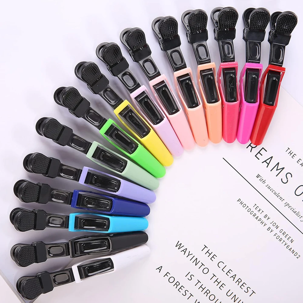 6 uds clip de pelo de cocodrilo diseño clip de pelo en forma de garra clip de pelo de salón pinza de pelo de plástico clip de maquillaje especial para pelucas de cabello real