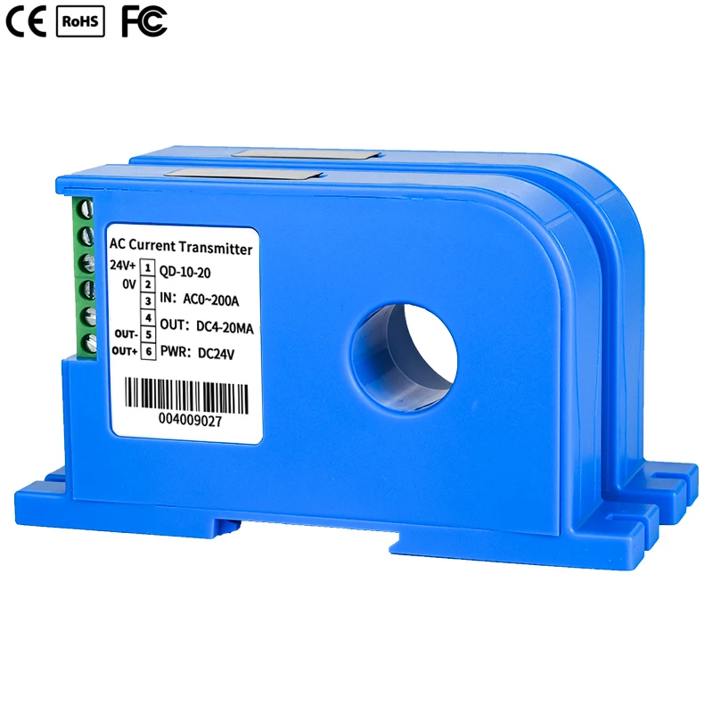 High Precision 4-20mA 0-10V 0-5V RS485 Output 35mm DIN Rail DC Current Transmitter DC 100A 200A 500A 600A 800A Current Sensor