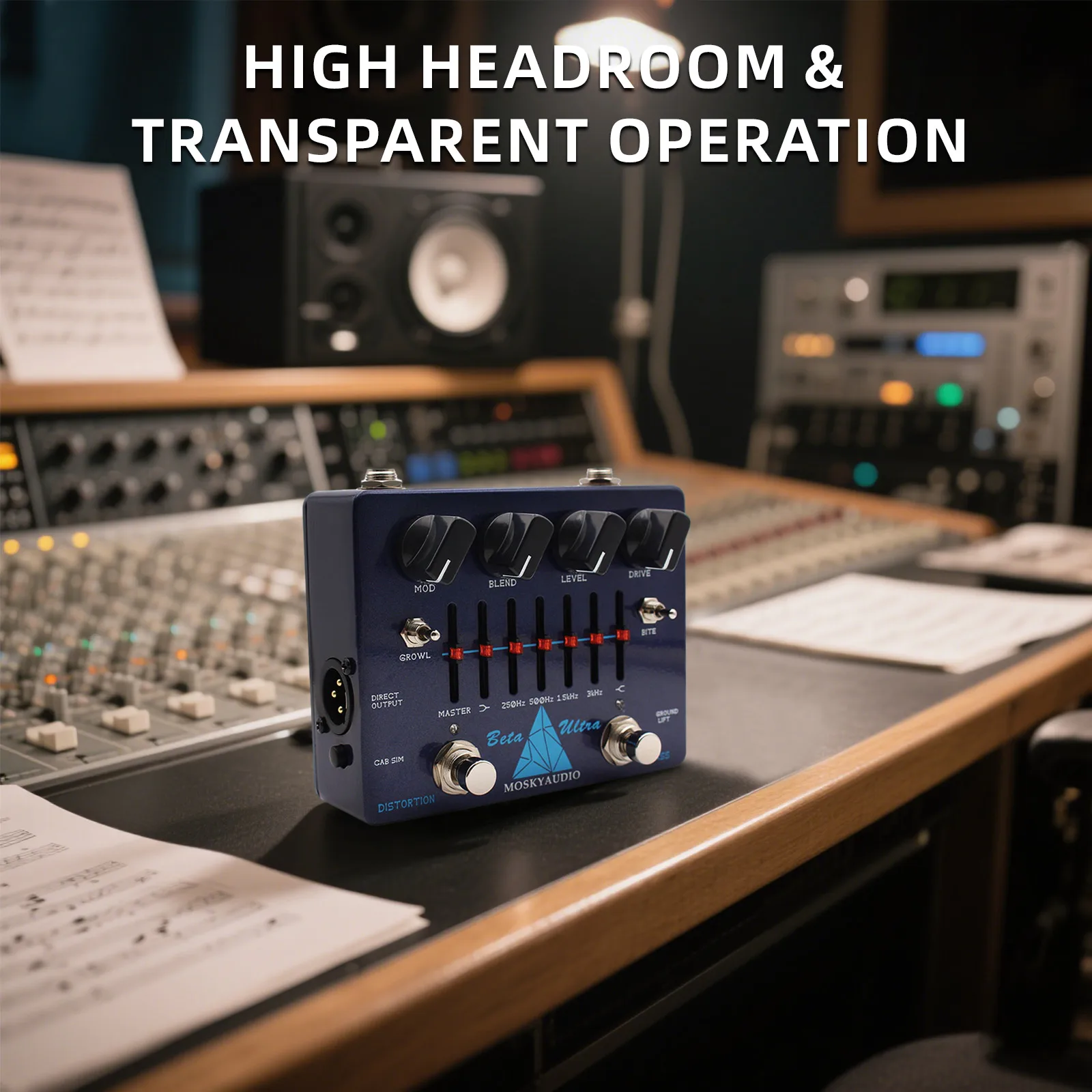 Moskyaudio Beta Ultra Bass Preamp - تشويه الدائرة المزدوجة، 6 نطاقات نشطة Eq، مخرج Xlr Di مع محاكاة الخزانة