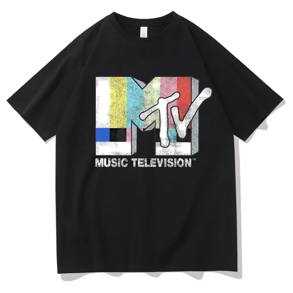 

MTV Music Television Signal Logo Graphic Print T Shirt Men Women Casual Fashion Oversized T-shirts Unisex Art Aesthetic T Shirts