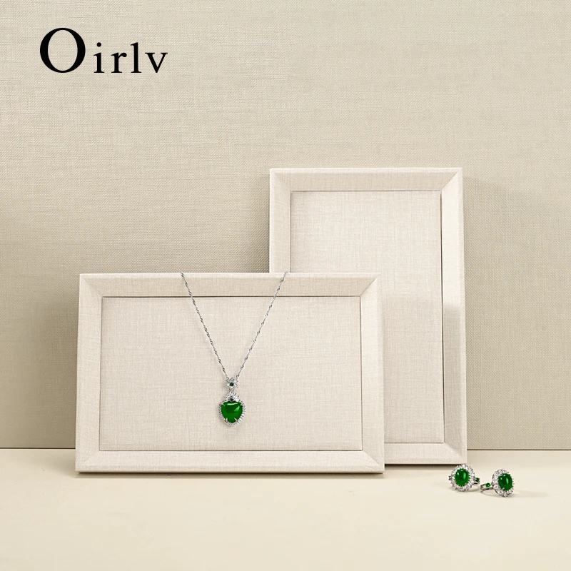 

Oirlv Premium Light Luxury Minimalist PU Leather Jewelry Tray Ring Necklace Accessories Storage Display Dish Props