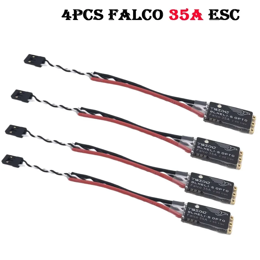 Falco 35A 45A BLHeli_S ESC 2-6S Lipo Bürstenloser elektronischer Controller mit LED-Lichtunterstützung für DSHOT125/300/600 für Drohne