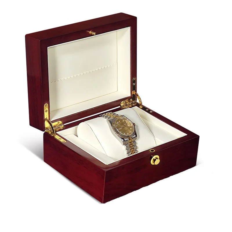 File clamshell watch box Jewelry box Watch bracelet storage box Collection box Rosewood grivain lacquered wooden box