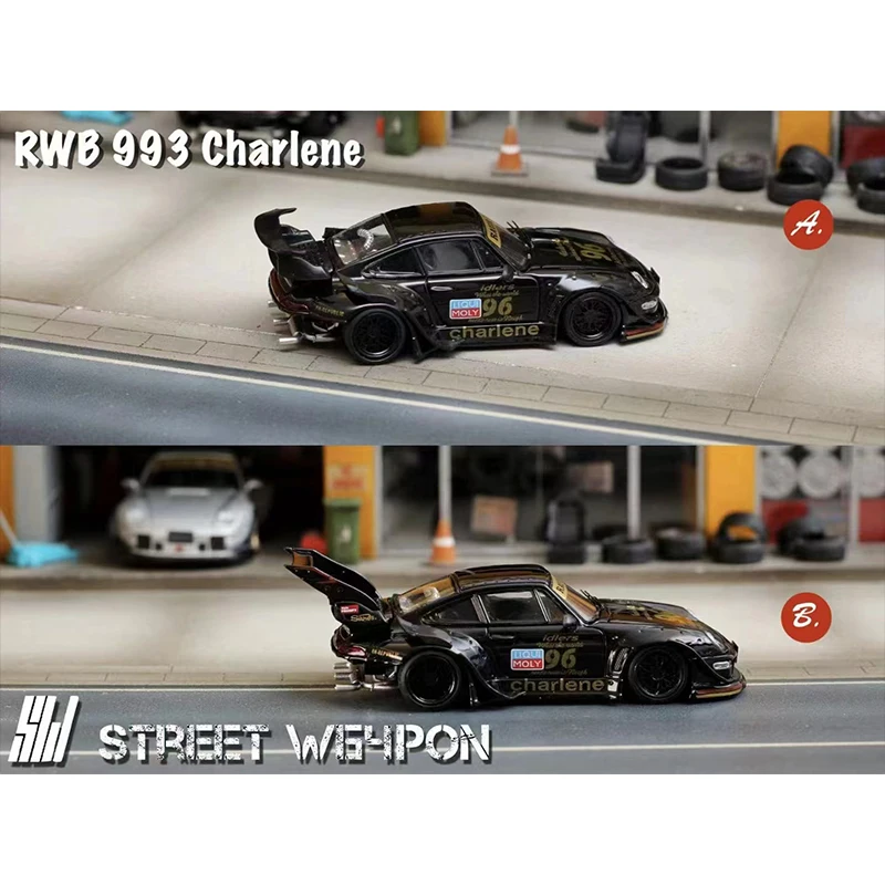 SW In Stock 1:64 RWB 993 Charlene Diecast Diorama Car Model Collection Miniature Street Weapon