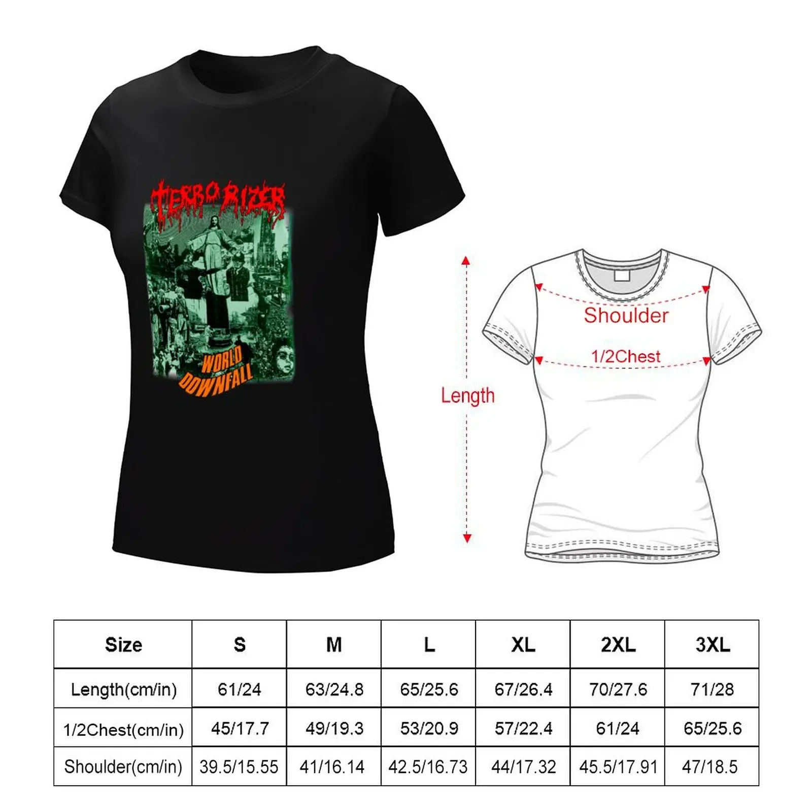 Terrorizer World Downfall Classic Old School Death Grind T-Shirt korean fashion blacks Women's tee shirt