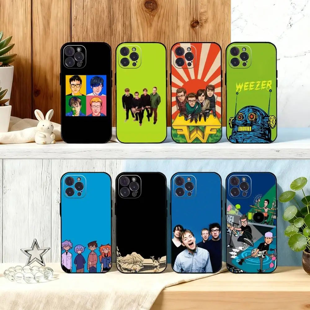 

Band W-Weezer Phone Case For iPhone17 16 15 14 13 12 11 Pro Max Plus,5G Soft Black Case