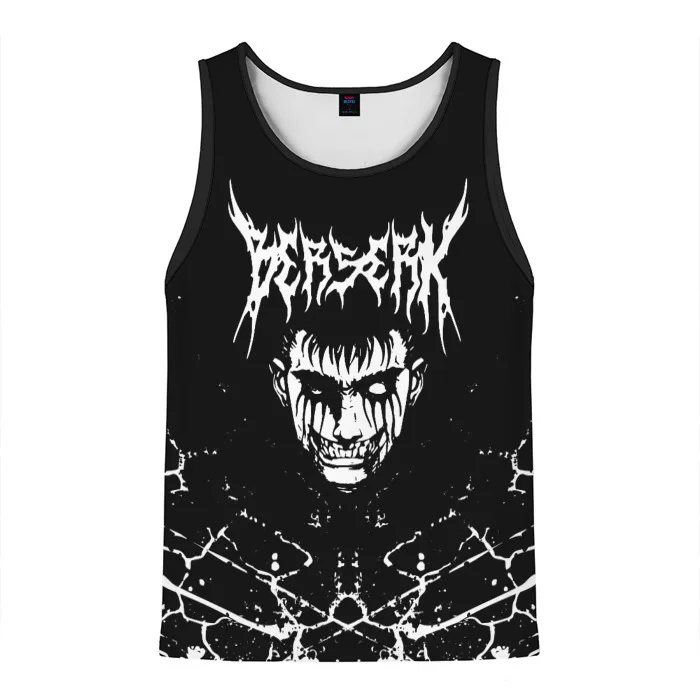 New Stylish Men\'s Fitness Vests Anime Berserk 3D Printed Sleeveless Tank Top Summer Oversized Gym Muscle Men Sports Top Clothing