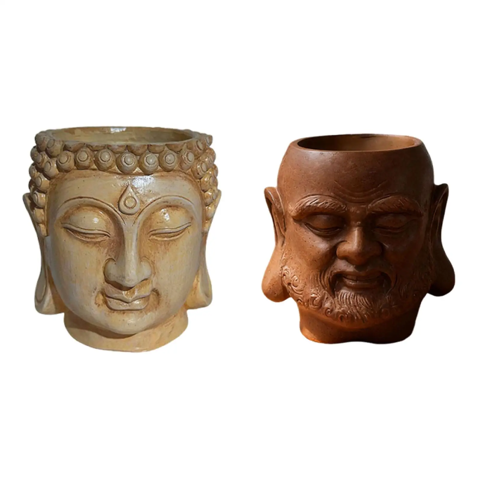 Indoor Outdoor Flower Pot Resin Drainage Ornamental Buddha Sculpture for Living Room Bedroom Coffee House