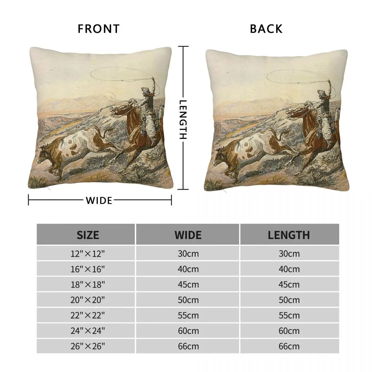 Cowboys Drive Cattle Pillowcase Polyester Linen Velvet Printed Zip Decorative Throw Pillow Case Sofa Seater Cushion Cover
