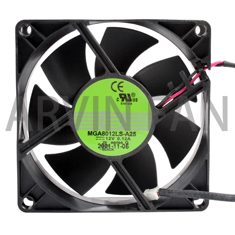 Brand New Original MGA8012LS-A25 8cm 80mm Fan 80x80x25mm DC12V 0.12A 2pin Cooling Fan For Chassis Power Supply