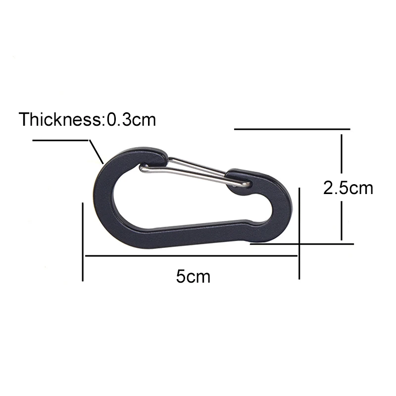 Outdoor Camping Multi Tool Mountaineering Buckle Steel Small Carabiner Clips Fishing Climbing Acessories Keychain Key Ring Hooks