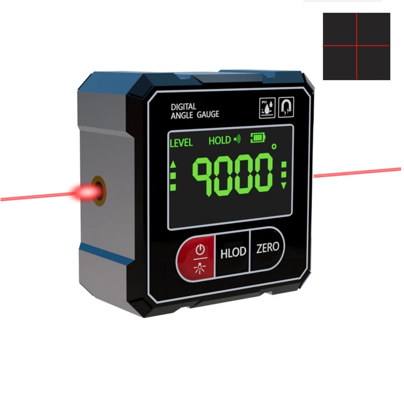 2-seitiger Laser Digitaler Winkelmesser Neigungsmesser Laser Level Lineal Neigungsmesser Magnetische Basis Goniometer Magnet Winkelsucher – Detail 9