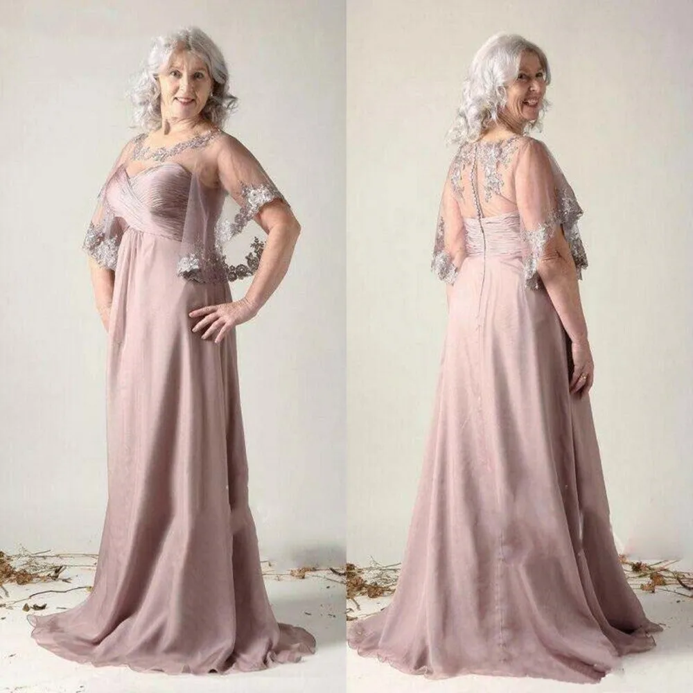 2025 Customized Sparkly Lace Chiffon Plus Size Mother of the Bride Dress Half Sleeve Long Formal Evening Gowns Wedding