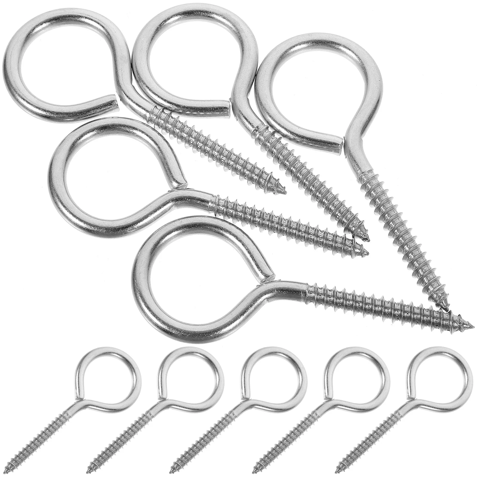 

10 Closed Eyelet Screws M6x90 Stainless Steel DIY Hooks Furniture Small Metal Eyes Screw In Heavy Duty Storage Tool Organize