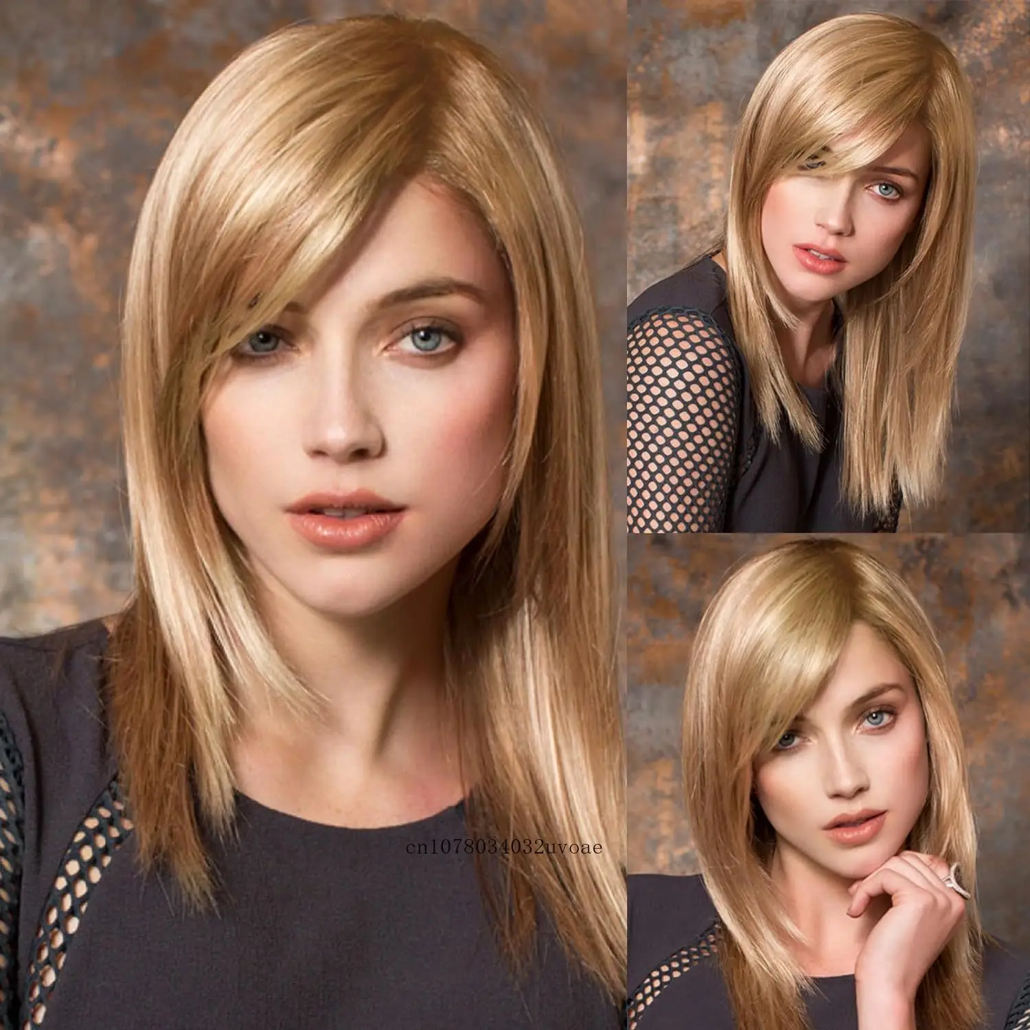 

Synthetic Wigs for White Women Shoulder Length Costume Halloween Wigs Cosplay Strawberry Wig with Bangs Medium Wigs Straight