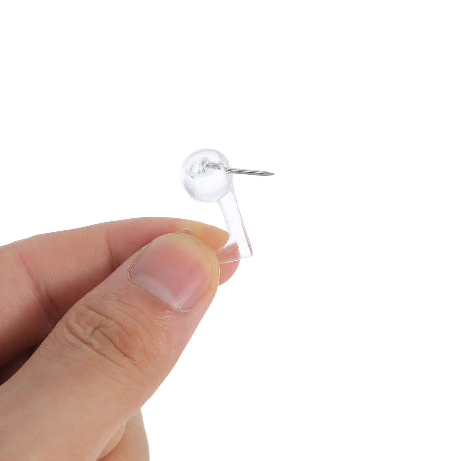100Pcs Transparent Thumbtacks with Hooks Clear Wall Push Pins for Photo Hanging Picture Display Decorative Bulletin Board Cork