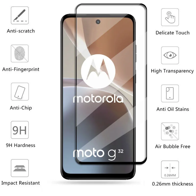 Full Cover Glass For Motorola Moto G32 Tempered Glass For Motorola Moto G32 Screen Protector Phone Lens Film For Moto G32
