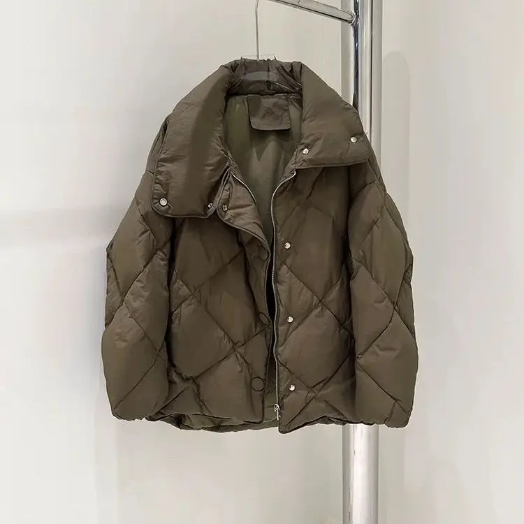 

Autumn/Winter Women's Down Jacket Commuter High Neck Loose White Duck Down Jacket