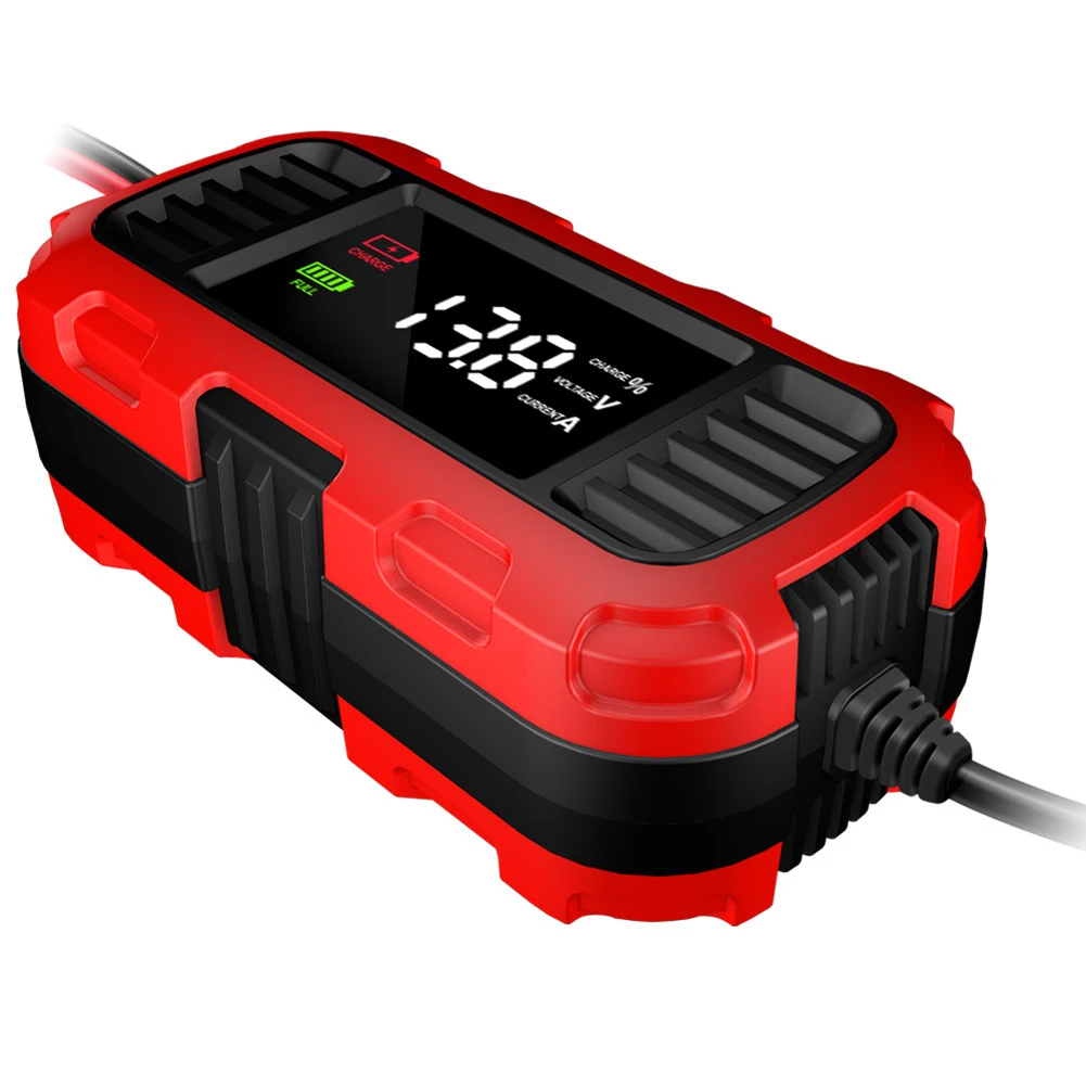 12v 2a carregador de bateria de carro display digital carregador de bateria de motocicleta carregador de bateria totalmente automático para bateria de caminhão de carro