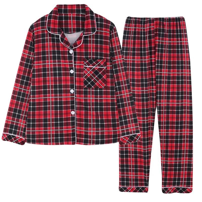 

UltraSilky Pajamas, Modern Plaid Long-Sleeve Pajamas, Classic Collared Button Pajamas, Home Supercozy Lounge-Wear Sleepwear