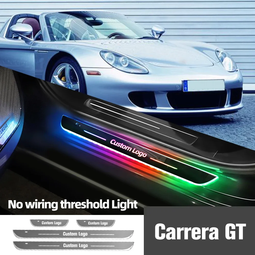 

For Porsche Carrera GT 980 2003-2006 2004 2005 Car Door Sill Light Customized Logo LED Welcome Threshold Pedal Lamp Accessories