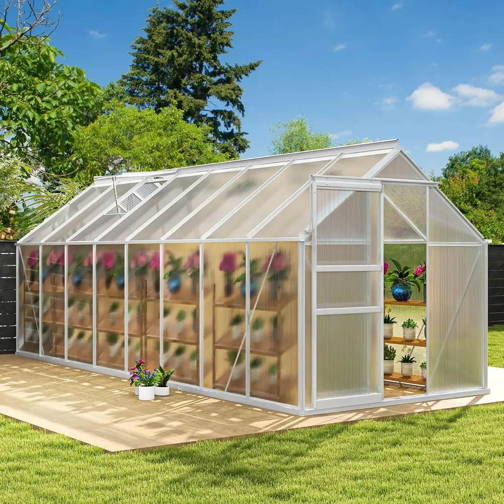 

Heavy-Duty 6x16ft Outdoor Greenhouse with Sliding Vent and Window for Gardening Enthusiasts