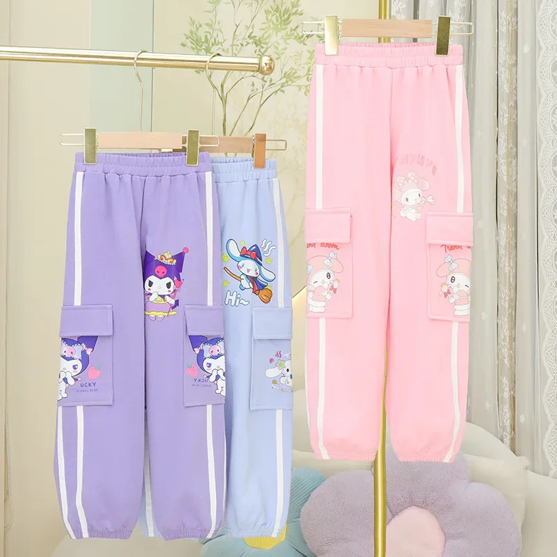 

Sanriou Kuromi My Melody Cinnamoroll спортивные штаны для девочек Kawaii милые хлопковые свободные осенние и зимние штаны в стиле аниме подарок для мальчиков и девочек
