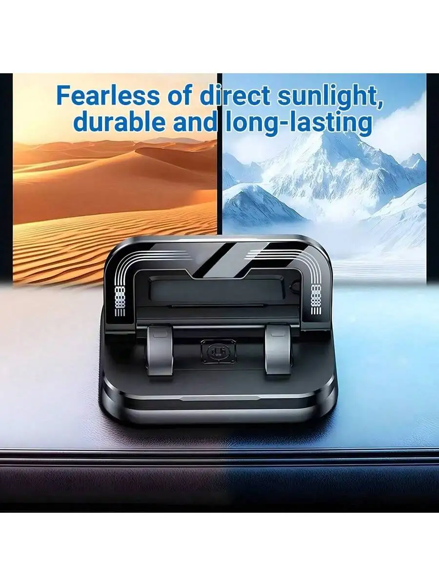 

360 Degree Rotating Dashboard Phone Holder For Car With Anti-Slip Grip And Adjustable Spring Clip
