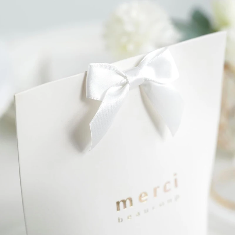 10/30/50 Stück handgefertigte Schleife mit selbstklebender Rückseite für Weihnachtsgeschenkbox, Blumendekoration, handgefertigtes DIY-Kleidungszubehör – Detail 10