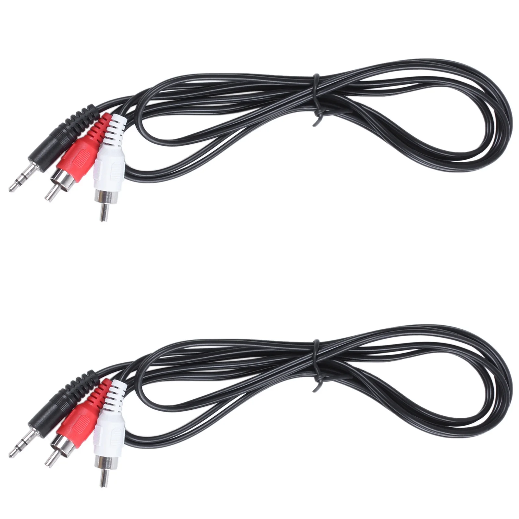PHILE-2Pcs 3.5Mm Headphones Plug Jack To 2 X RCA AV Audio Cable