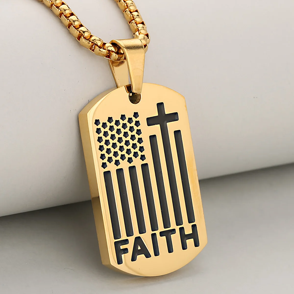 Great Gift Enhance Courage And Faith Stainless Steel Men's Dog Tag Pendant Necklace For Men And Women, Decent & Meaningful