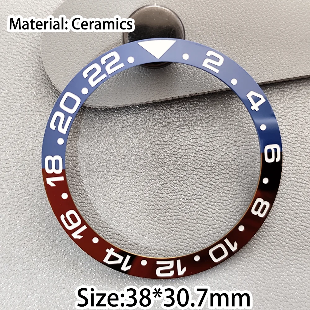 GMT Watch Bezel Insert Ring 38mm*30.6mm Ceramic Or Aluminium Red&Blue Bezels For NH34 40mm Men's Watch Repair Parts Accessories - Image 2