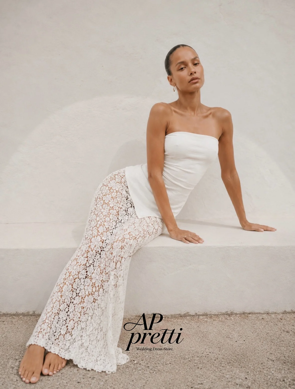 AP pretti Fantasy Satin Wedding Dress Strapless Customized Sleeveless 2026 Floor-Length Sheath Bridal Gown Vestidos De Novia