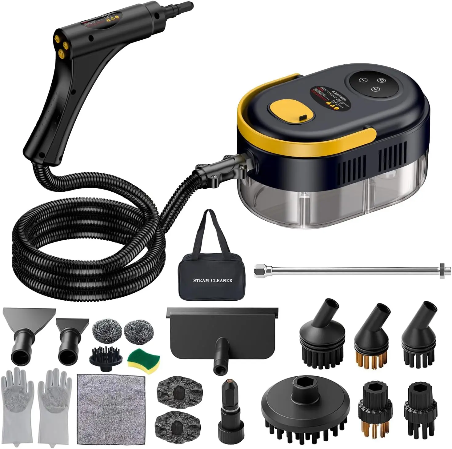 

Steam Cleaner with Adjustable Handle High Temperature High Pressure Steam Cleaner with 15 Accessories Portable Steamer for