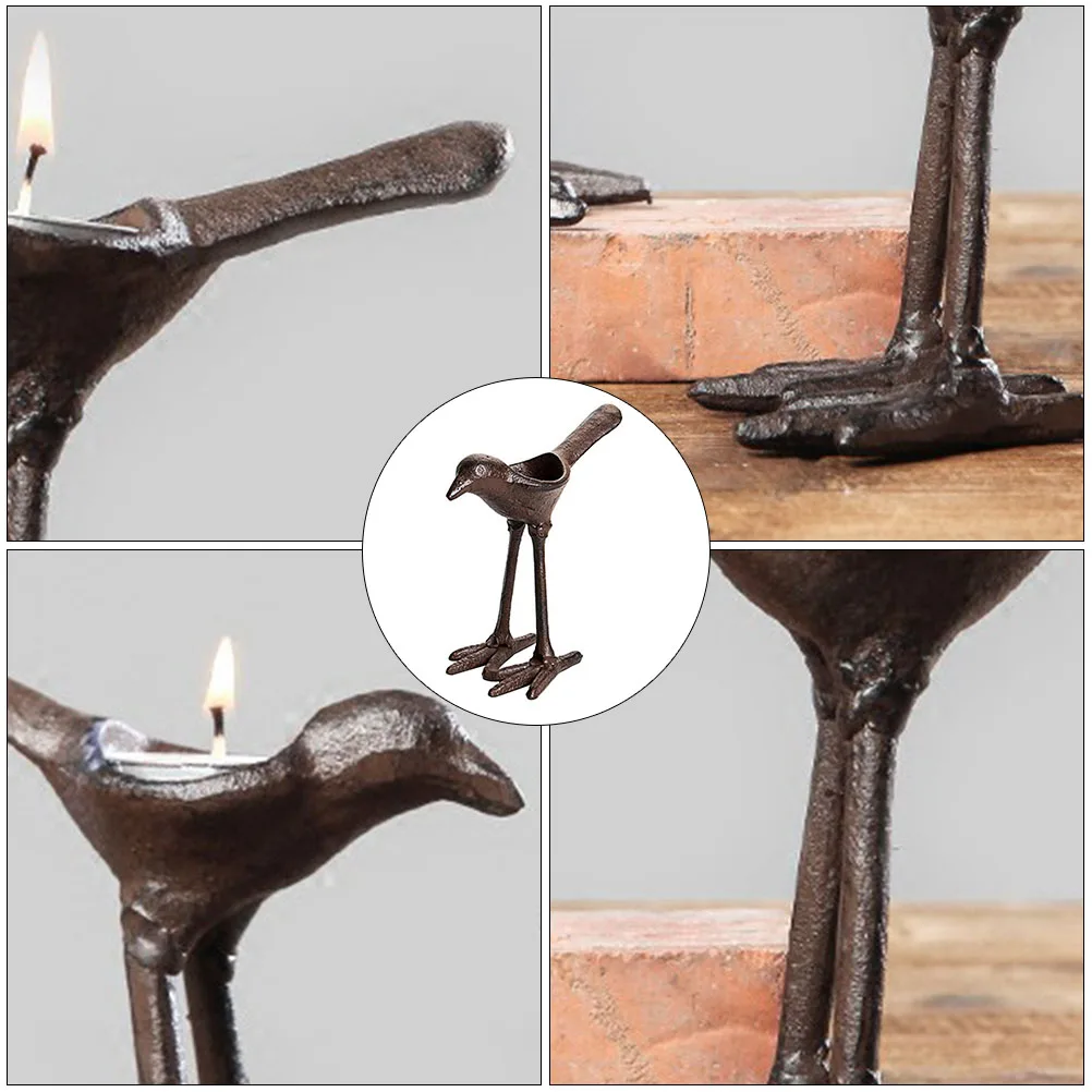 

Metal Bird Candlestick Iron Holders Decorative Tabletop Tealight Stand for Indoor Outdoor Stylish Warm Atmosphere Christmas