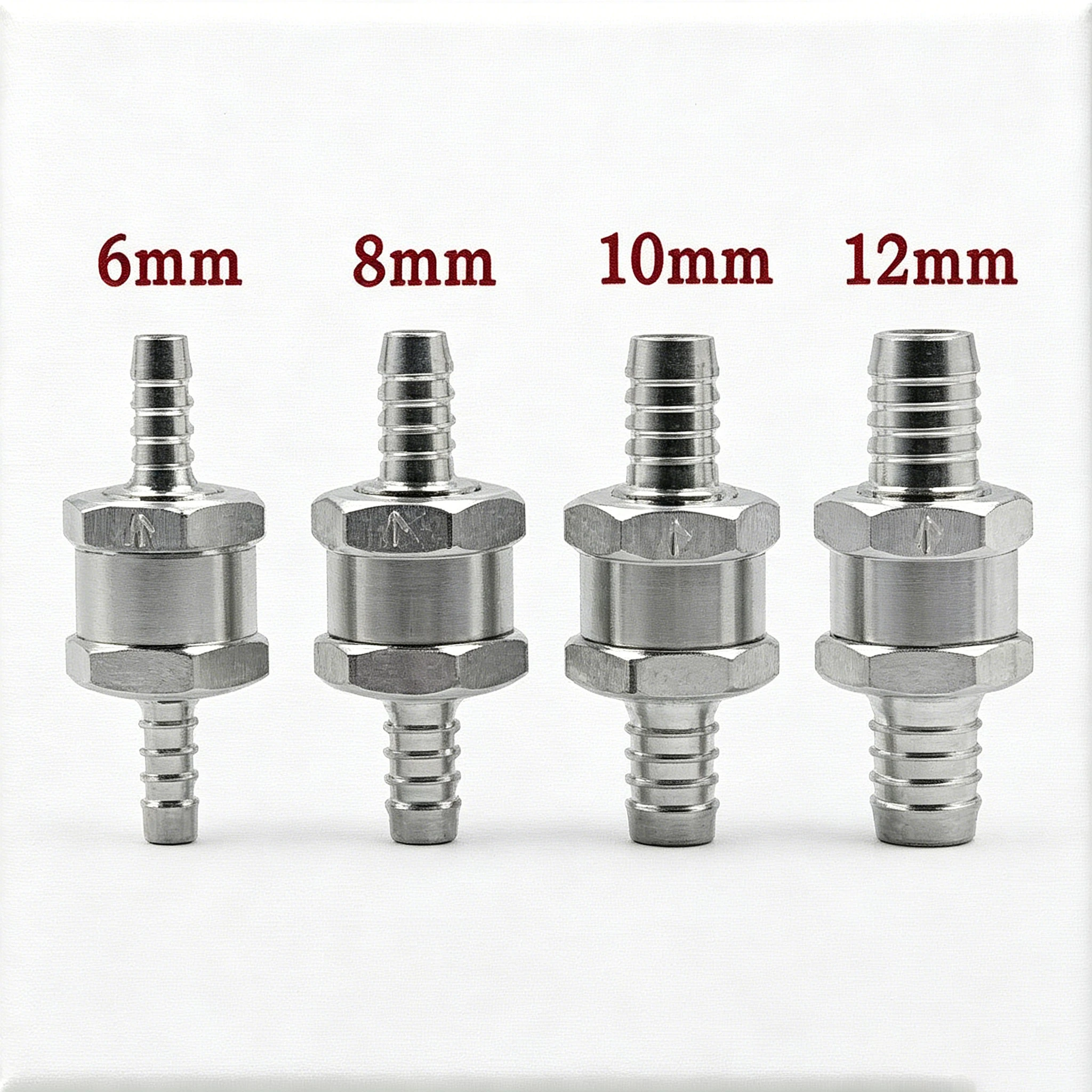 Check Valve Non Return Valve Single Way Inline 6/8/10/12mm Aluminum Fuel Air Water Pipe Tube Hose For Gasoline Bio Vegetable Oil