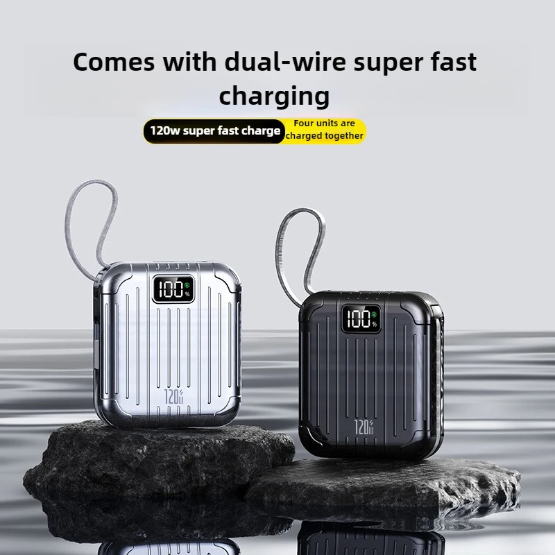 

Портативный внешний аккумулятор 120 Вт, 20000 мАч, кабель большой емкости, мини-Powerbank с двусторонней быстрой зарядкой для IPhone, Samsung, Huaiwei, новинка 2023 года